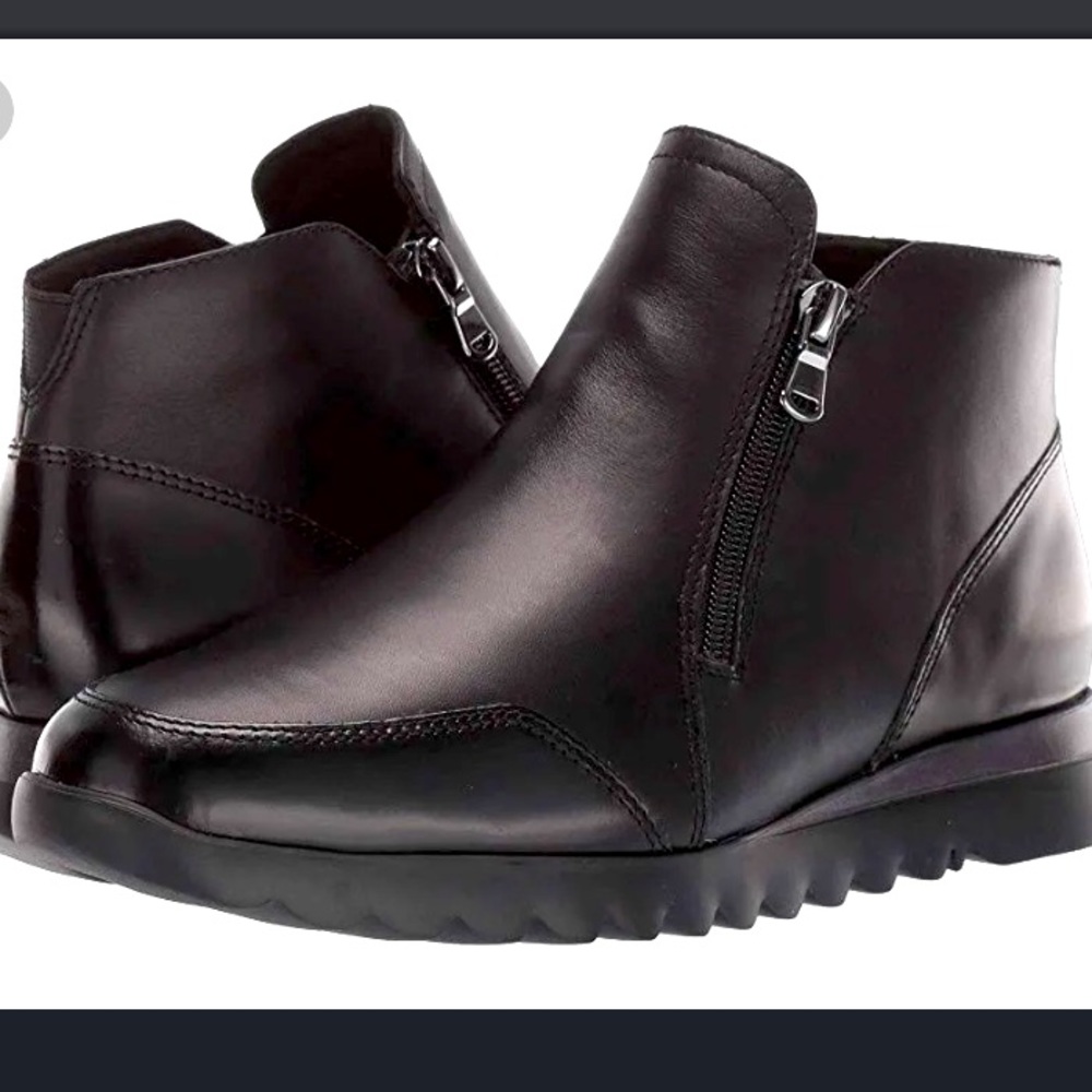 Munro Danika Black Leather Extra-light Comfort Ankle Boots‎ Size 11 S Slim NWOT